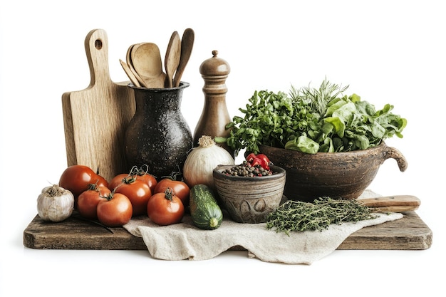Zestaw świeżych składników na stole